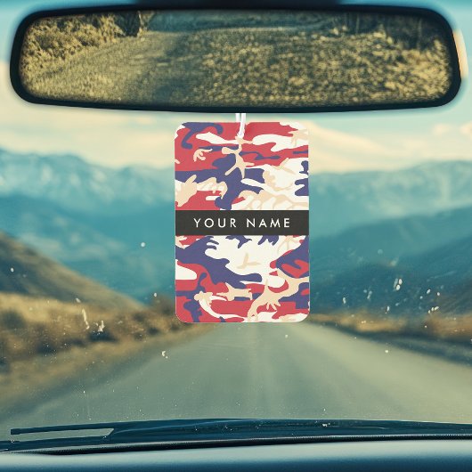 独立記念日カモフラージュあなたの名前をパーソナライズ カーエアーフレッシュナー