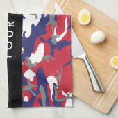 独立記念日カモフラージュあなたの名前をパーソナライズ キッチンタオル (四つ折り)