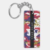 独立記念日カモフラージュあなたの名前をパーソナライズ キーホルダー (正面左)