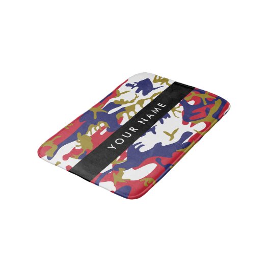 独立記念日カモフラージュあなたの名前をパーソナライズ バスマット (アングル)