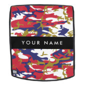 独立記念日カモフラージュあなたの名前をパーソナライズ バックパック (取り外し可フェース)