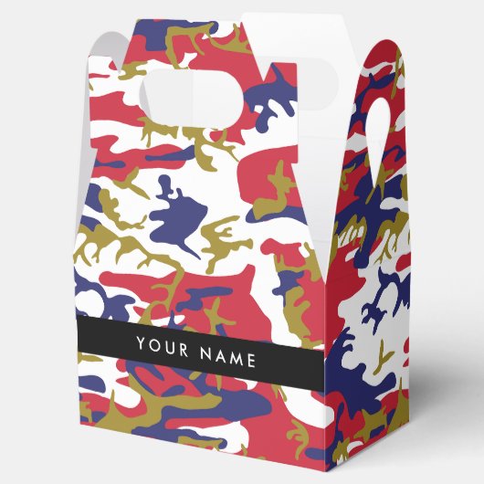 独立記念日カモフラージュあなたの名前をパーソナライズ フェイバーボックス (オープン)