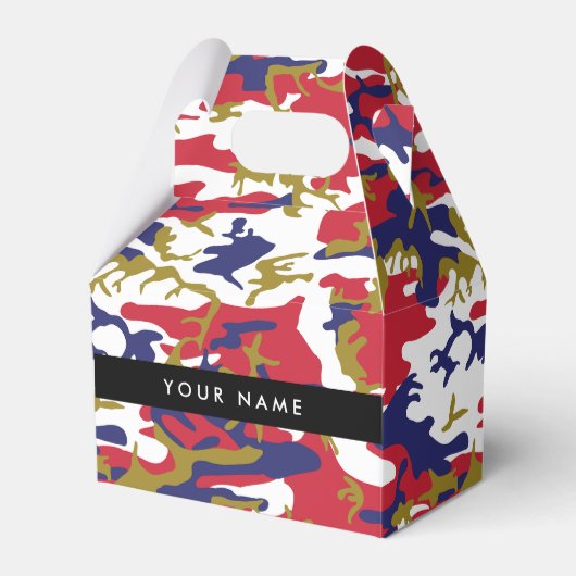 独立記念日カモフラージュあなたの名前をパーソナライズ フェイバーボックス (正面サイド)