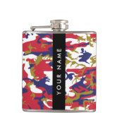 独立記念日カモフラージュあなたの名前をパーソナライズ フラスク (正面)