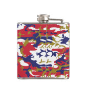 独立記念日カモフラージュあなたの名前をパーソナライズ フラスク (裏面)