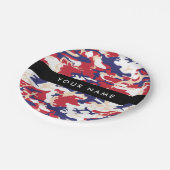 独立記念日カモフラージュあなたの名前をパーソナライズ ペーパープレート (アングル)