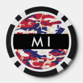 独立記念日カモフラージュあなたの名前をパーソナライズ ポーカーチップ (裏面)