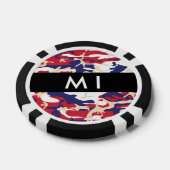 独立記念日カモフラージュあなたの名前をパーソナライズ ポーカーチップ (シングル)
