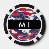 独立記念日カモフラージュあなたの名前をパーソナライズ ポーカーチップ (裏面)