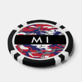 独立記念日カモフラージュあなたの名前をパーソナライズ ポーカーチップ (シングル)