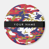 独立記念日カモフラージュあなたの名前をパーソナライズ マグネット (正面)