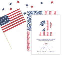 独立記念日クックアウト2nd誕生日パーティー 招待状