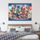 独立記念日コラージュ7月12日4日 キャンバスプリント (インサイチュ (寝室))