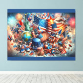 独立記念日コラージュ7月12日4日 キャンバスプリント (インサイチュ (ウッドフロア))