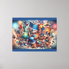 独立記念日コラージュ7月12日4日 キャンバスプリント