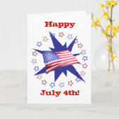 独立記念日スターサークル カード (黄色い花)