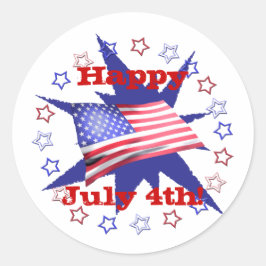 独立記念日スターサークル ラウンドシール