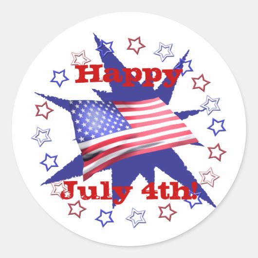 独立記念日スターサークル ラウンドシール (正面)