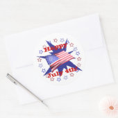 独立記念日スターサークル ラウンドシール (封筒)