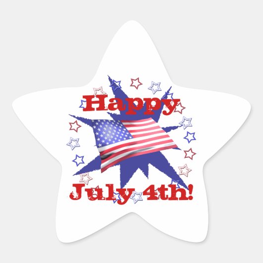 独立記念日スターサークル 星シール (正面)