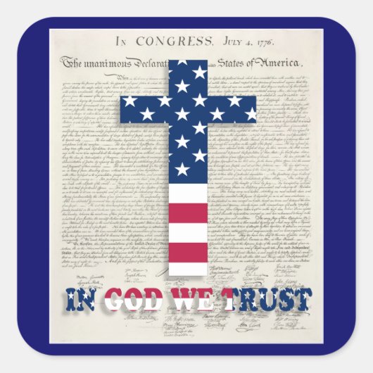 独立記念日ステッカー スクエアシール (正面)