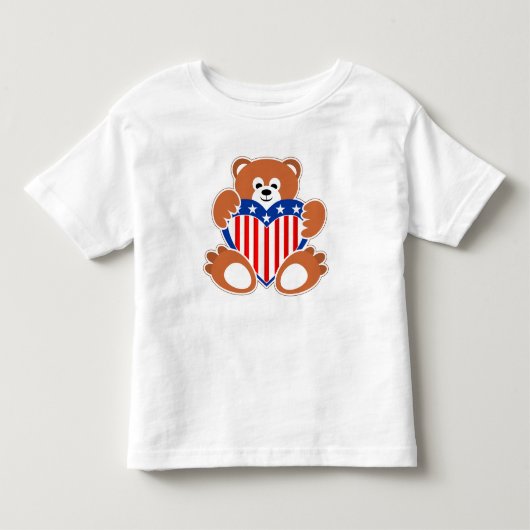 独立記念日テディベア トドラーTシャツ (正面)