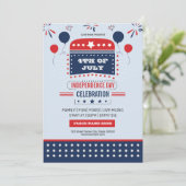 独立記念日テンプレート 招待状 (スタンド正面)