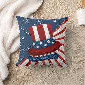 独立記念日トップハットスターとストライプ クッション (ブランケット)