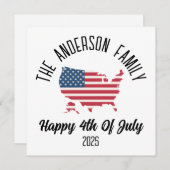 独立記念日パーソナライズされた名 シーズンカード (正面/裏面)
