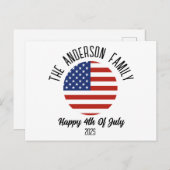 独立記念日パーソナライズされた名 シーズンポストカード (正面/裏面)