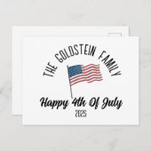 独立記念日パーソナライズされた名 シーズンポストカード (正面/裏面)