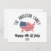 独立記念日パーソナライズされた名 シーズンポストカード (正面/裏面)