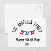 独立記念日パーソナライズされた名 シーズンポストカード (正面/裏面)