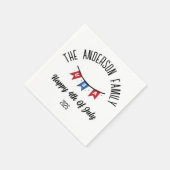 独立記念日パーソナライズされた名 スタンダードカクテルナプキン (角)