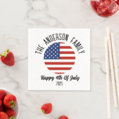独立記念日パーソナライズされた名 スタンダードカクテルナプキン (インサイチュ)
