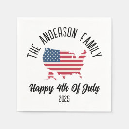 独立記念日パーソナライズされた名 スタンダードカクテルナプキン