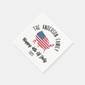 独立記念日パーソナライズされた名 スタンダードカクテルナプキン (角)