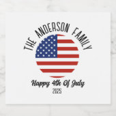 独立記念日パーソナライズされた名 ビールラベル (シングルラベル)
