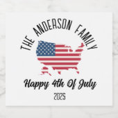 独立記念日パーソナライズされた名 ビールラベル (シングルラベル)