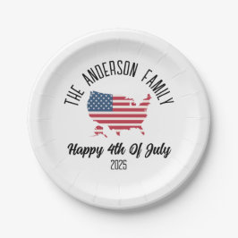 独立記念日パーソナライズされた名 ペーパープレート