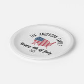 独立記念日パーソナライズされた名 ペーパープレート (アングル)