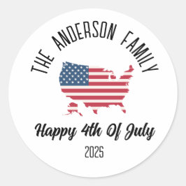 独立記念日パーソナライズされた名 ラウンドシール