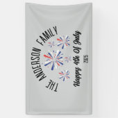独立記念日パーソナライズされた名 横断幕 (縦)