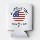独立記念日パーソナライズされた名 缶クーラー (裏面)