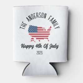 独立記念日パーソナライズされた名 缶クーラー