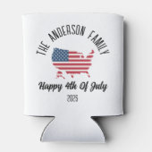 独立記念日パーソナライズされた名 缶クーラー (裏面)