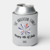 独立記念日パーソナライズされた名 缶クーラー (缶正面)
