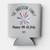 独立記念日パーソナライズされた名 缶クーラー (正面)