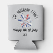 独立記念日パーソナライズされた名 缶クーラー (裏面)