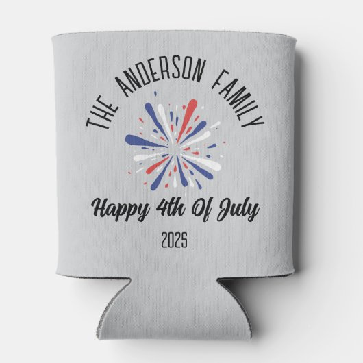 独立記念日パーソナライズされた名 缶クーラー (裏面)